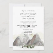 水彩山岳結婚式招待状 招待状 (正面)