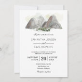 水彩山岳結婚式招待状 招待状 (正面)