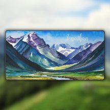 水彩山景勝風景