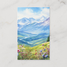 水彩山景背景 名刺