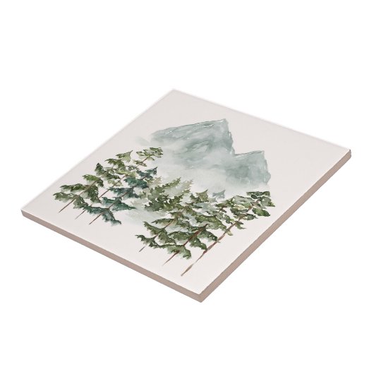 水彩山景色 タイル (側面)