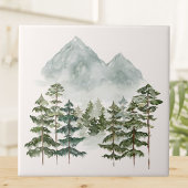 水彩山景色 タイル