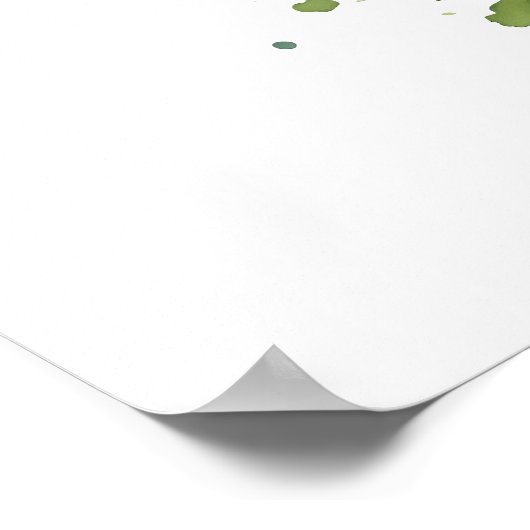 水彩山景色 ポスター (角)