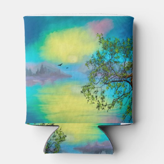 水彩山景色 缶クーラー (裏面)