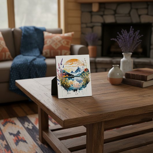 水彩山景 フォトプラーク