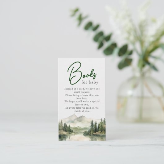 水彩山本ベビー赤ちゃんシャワー エンクロージャーカード (スタンド正面)