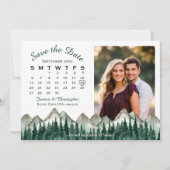 水彩山松カレンダー&写真結婚ズ セーブザデート (正面)