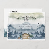 水彩山林の動物ブライダルシャワー インビテーションポストカード (正面/裏面)
