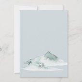 水彩山林の緑豊かな冬の結婚式 招待状 (裏面)