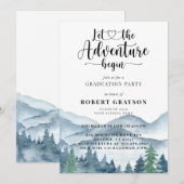 水彩山林卒業パーティー 招待状 (正面/裏面)