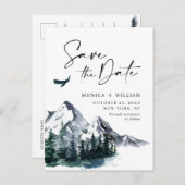 水彩山林婚礼保存日期 ポストカード (正面/裏面)