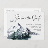 水彩山林婚礼保存日期 案内ポストカード (正面/裏面)