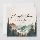 水彩山林婚礼感谢卡 サンキューカード (正面)