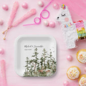 水彩山林素朴結婚ズ ペーパープレート (パーティー)