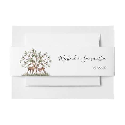 水彩山林素朴結婚ズ 招待状ベリーバンド (正面例)