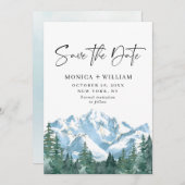 水彩山林結婚の セーブザデート (正面/裏面)
