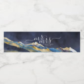 水彩山水結婚瓶ラベル ペットボトルラベル (シングルラベル)