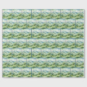 水彩山渓谷 ラッピングペーパー (フラット)