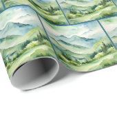 水彩山渓谷 ラッピングペーパー (ロールコーナー)