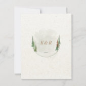 水彩山素朴のメ結婚ニュー・カード 招待状 (裏面)