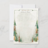 水彩山素朴の結婚サンキューカード サンキューカード (正面)