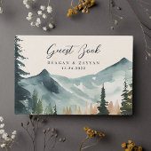 水彩山素朴松結婚 ゲストブック