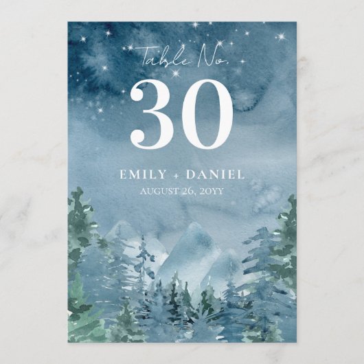 水彩山結婚の夕暮れ台番号5x7 (正面)