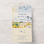 水彩山結婚の オールインワン招待状 (内側)