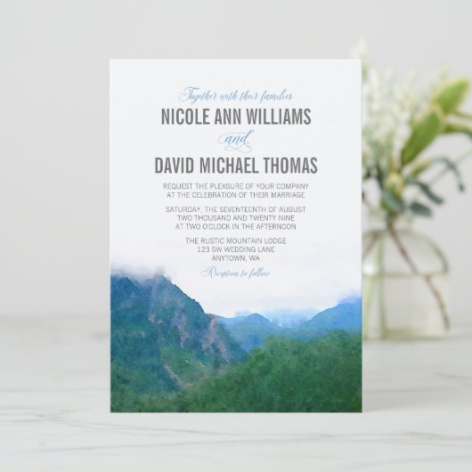 水彩山結婚の 招待状 (スタンド正面)
