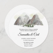 水彩山結婚式招待状 招待状 (正面/裏面)