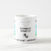 水彩山羊座〔占星術の〕十二宮図及び特性 コーヒーマグカップ (中央)