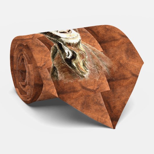 水彩山羊養殖動物パターンアート ネクタイ (ロール)