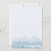 水彩山脈の国の結婚式RSVP 招待状 (裏面)