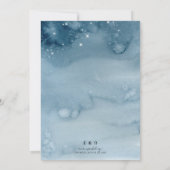 水彩山脈ダークダスクブルー素朴結婚ズ 招待状 (裏面)