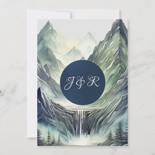 水彩山脈結婚ズ 招待状 (裏面)