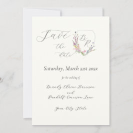 水彩山花紋 セーブザデート