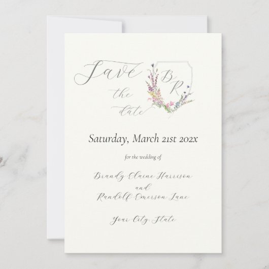 水彩山花紋 セーブザデート (正面)