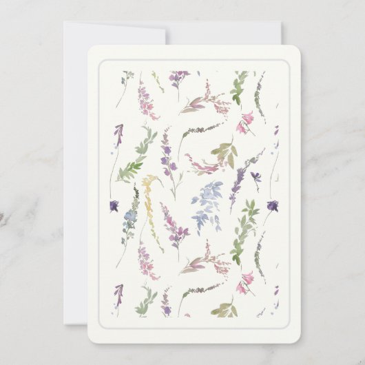 水彩山花紋 招待状 (裏面)