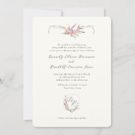 水彩山花紋 招待状