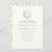 水彩山花紋 招待状 (正面/裏面)