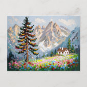 水彩山車室ワイルドフラワーランドスケープ ポストカード (正面)
