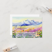 水彩山野の花カスタマイズ可能 カード (正面/裏面インサイチュ)