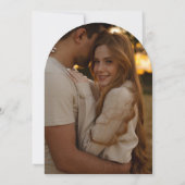 水彩山野花写真ウェディングアーチ 招待状 (裏面)