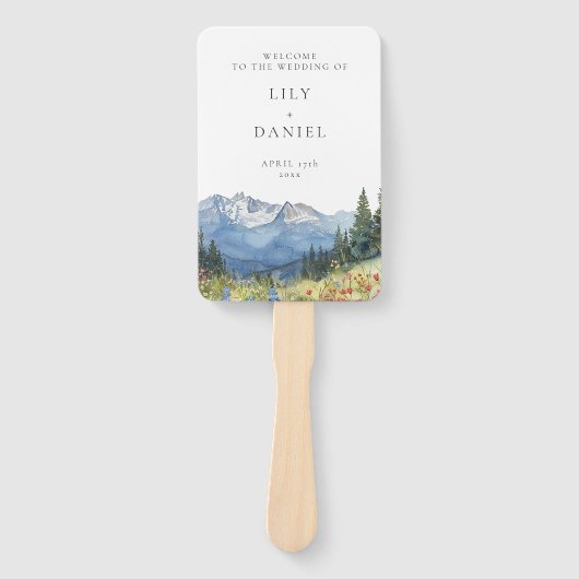 水彩山野花婚礼程序 ハンドファン (正面)