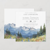 水彩山野花婚礼 招待状 (正面/裏面)