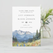 水彩山野花照片婚礼 セーブザデート (スタンド正面)