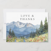 水彩山野花結婚の写真 サンキューカード (正面)