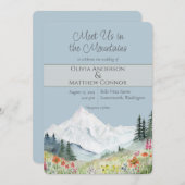 水彩山野花結婚の 招待状 (正面/裏面)