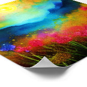 水彩山野花 ポスター (角)