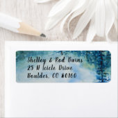 水彩山雪常緑樹 ラベル (インサイチュ)